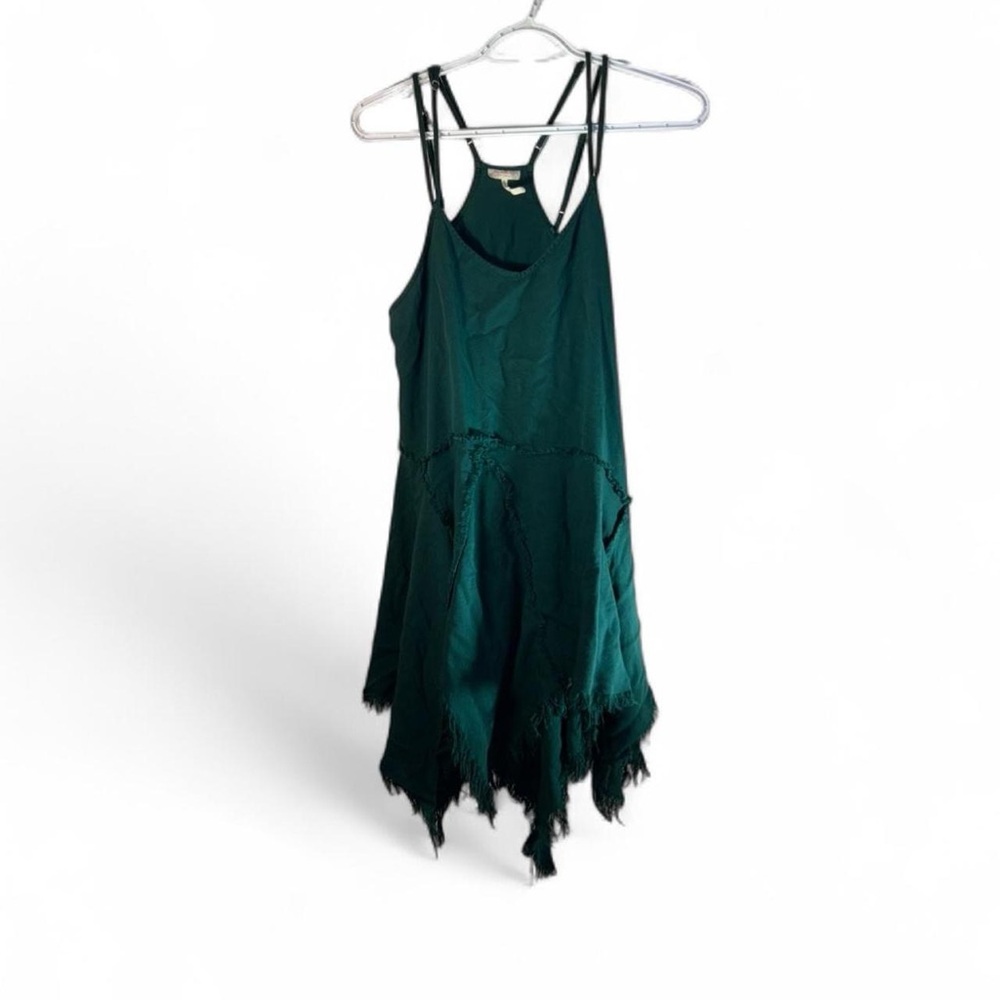 Free People Dark Green Asymmetrical Slip Dress - Picture 2 of 9